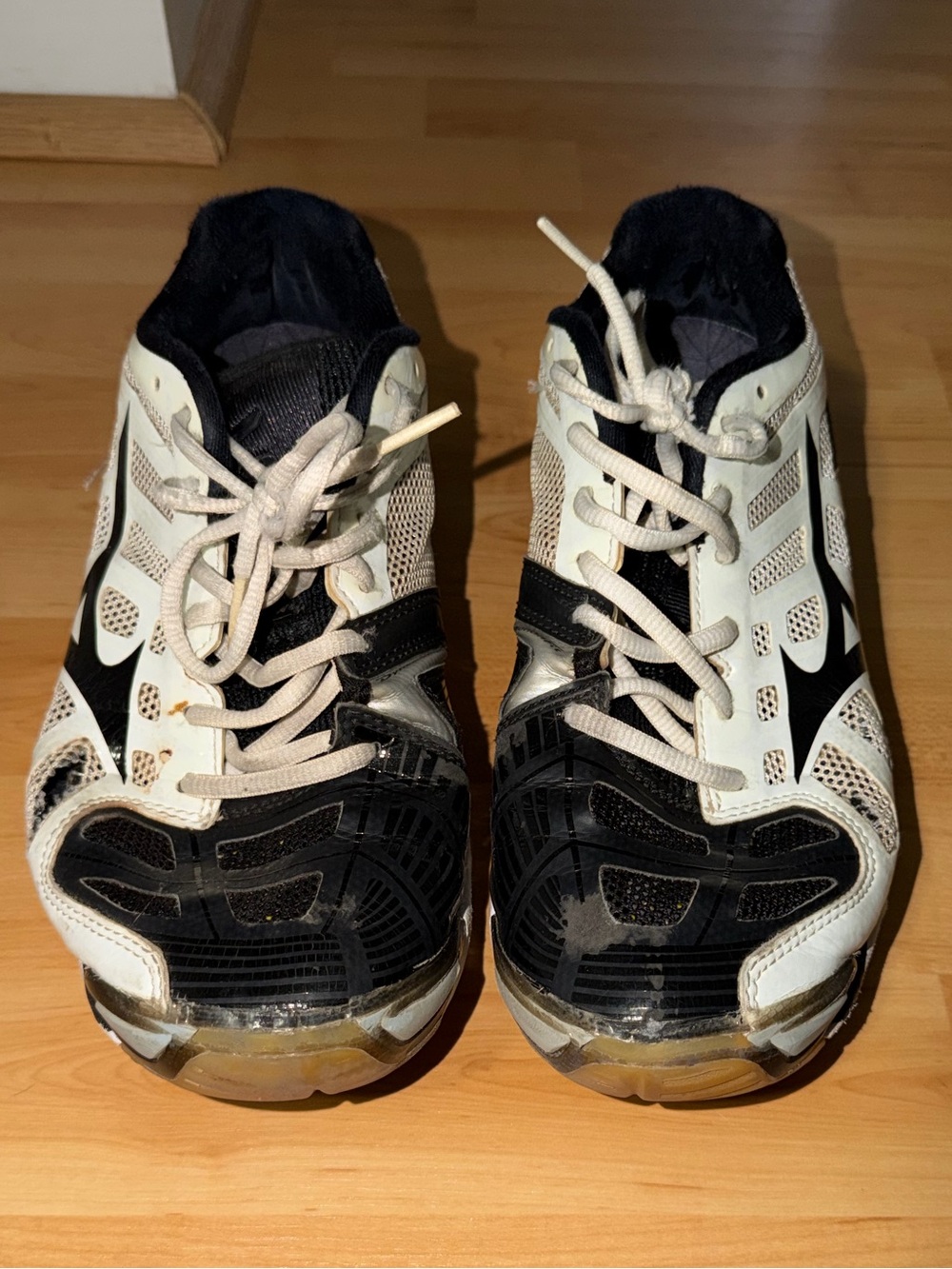 Kids Black and White Athletic Shoes - Lightweight Lace-Up